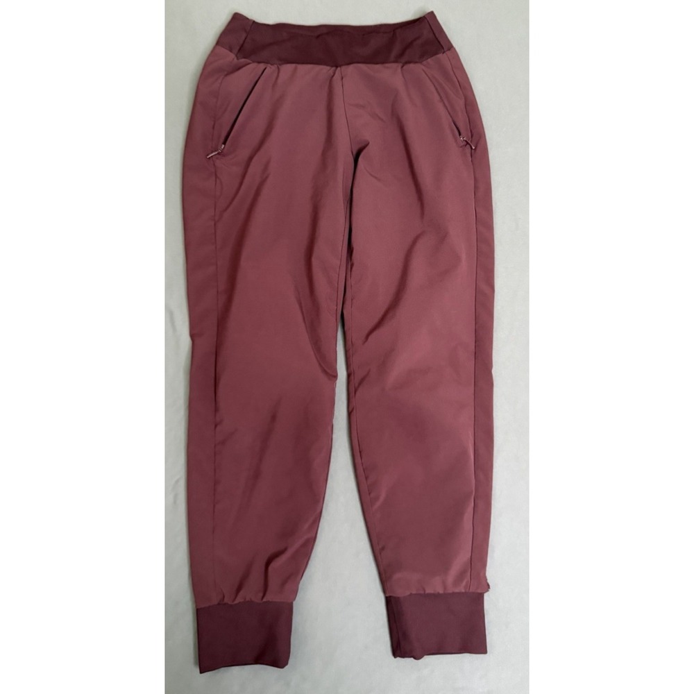 Athleta Lined Soho Jogger Pants Womens Size 2P Burgundy Zip Pockets Stretch